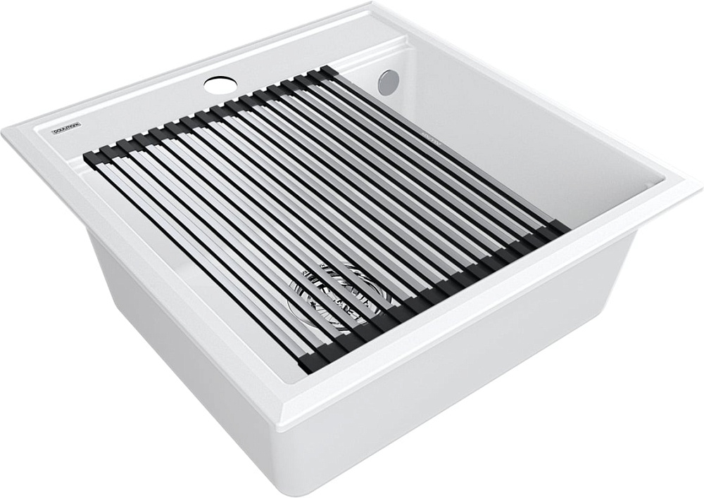 Мойка кухонная Paulmark Stepia + Step PM115051-WH+R375-BS белая