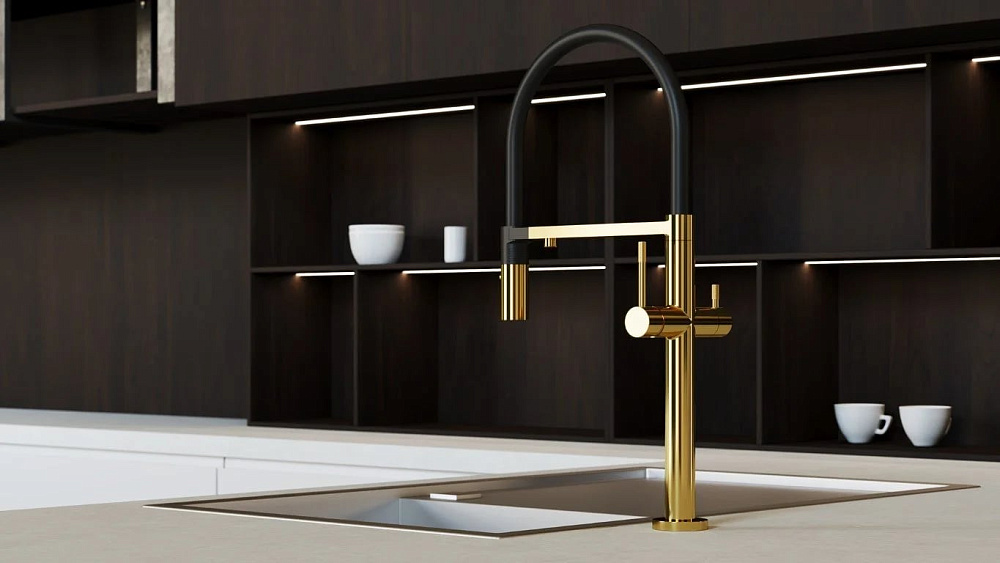 Смеситель для кухни Boheme Uno 115-G gold
