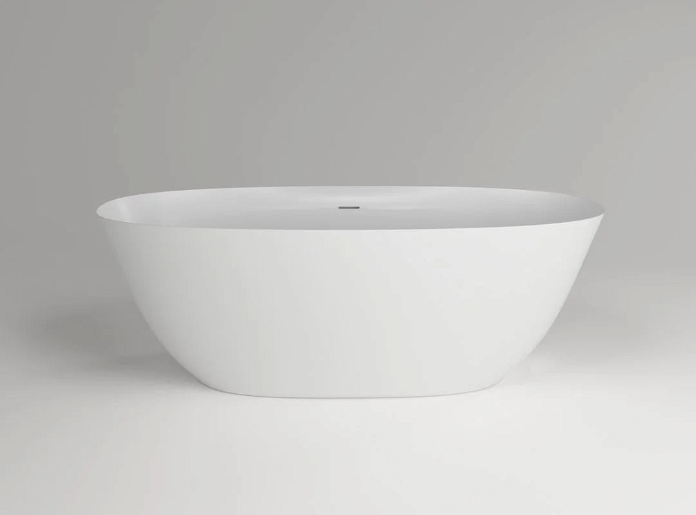 Ванна из искусственного камня Plumberia Selection Veloma 170x75 см, отдельностоящая, матовая белая, 