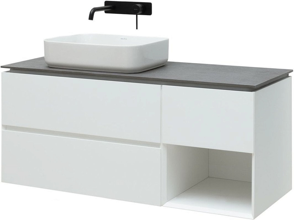 Тумба под раковину без столешницы Allen Brau Infinity 120 L подвесная, белый матовый