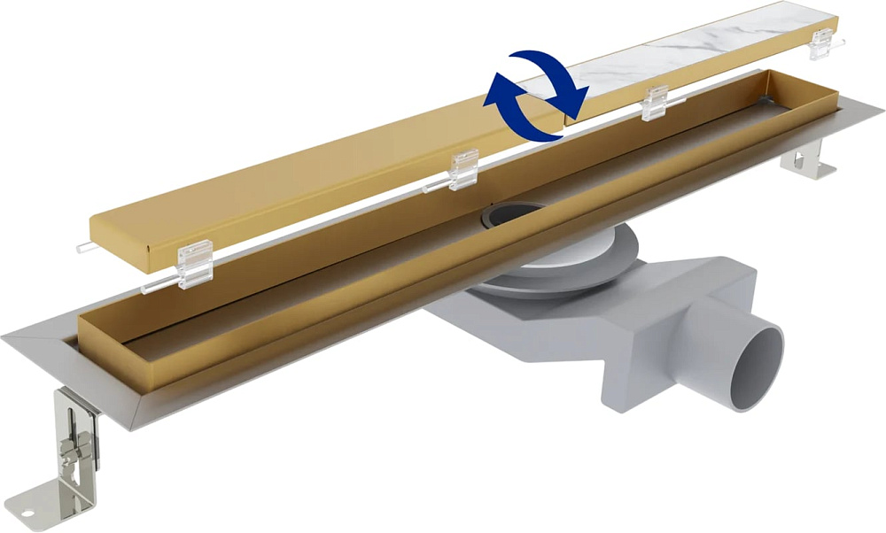 Душевой трап (лоток) Plumberia Selection PST In-Tile 60 см, золото брашированное