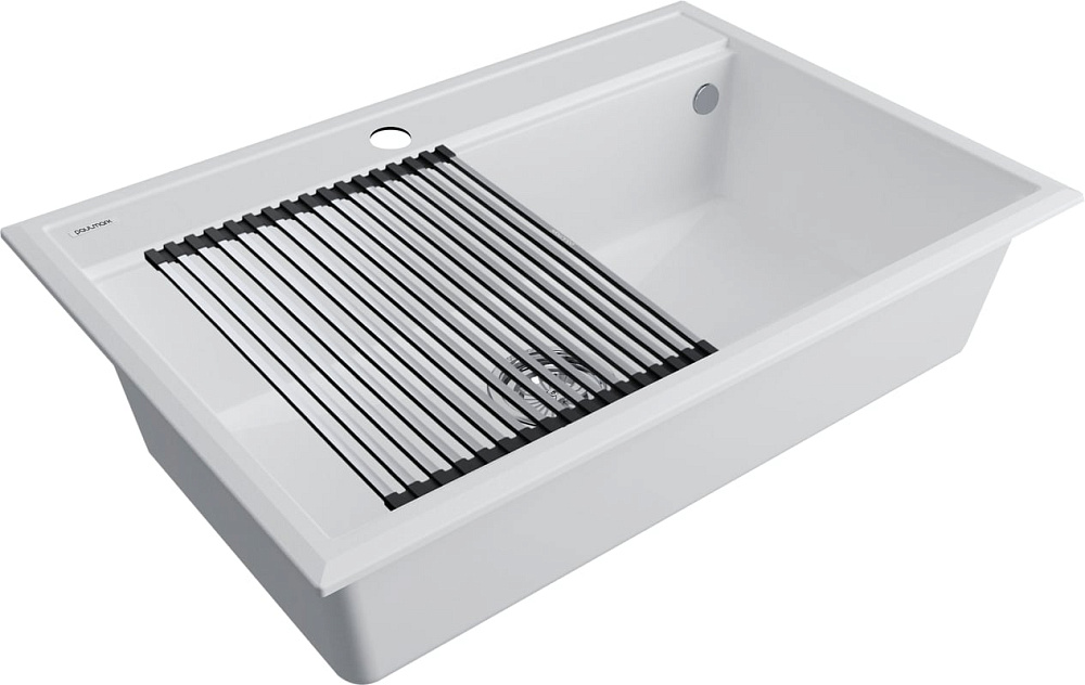 Мойка кухонная Paulmark Stepia + Step PM117551-WH+R375-BS белая