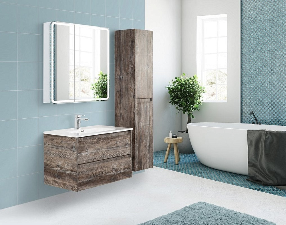 Зеркало-шкаф BelBagno Marino SPC-MAR-800/800-2A-LED-TCH с подсветкой