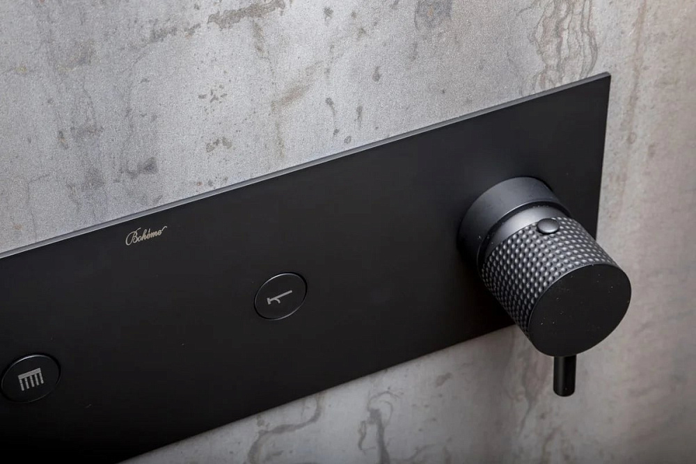 Душевой комплект Boheme Fusion 130-B, С ВНУТРЕННЕЙ ЧАСТЬЮ, чёрный
