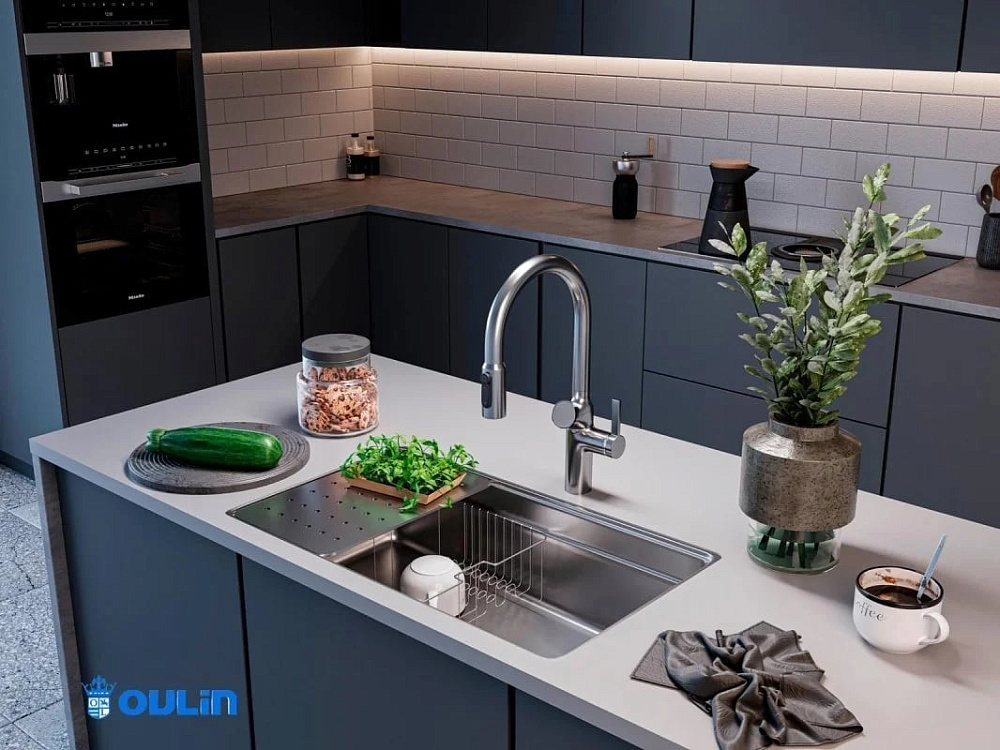 Смеситель для кухни Oulin OL-8018 Satin