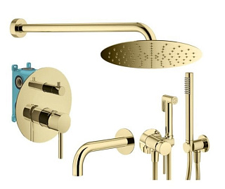 Комплект для ванной Plumberia Selection Ixo KITZXO19OR60 С ВНУТРЕННЕЙ ЧАСТЬЮ, золото 24К