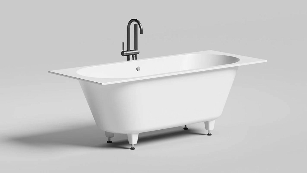 Ванна из искусственного камня Salini Ornella Axis S-Stone 170x75 см, встраиваемая, матовая белая, на