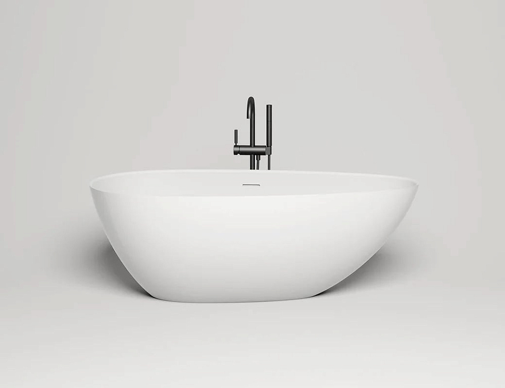 Ванна из искусственного камня Salini Paola In S-Sense 170x80 см, отдельностоящая, белая, овальная, с