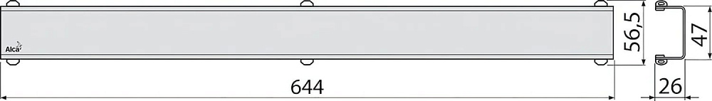 Душевой трап (лоток) AlcaPlast APZ116 -650, 65 см
