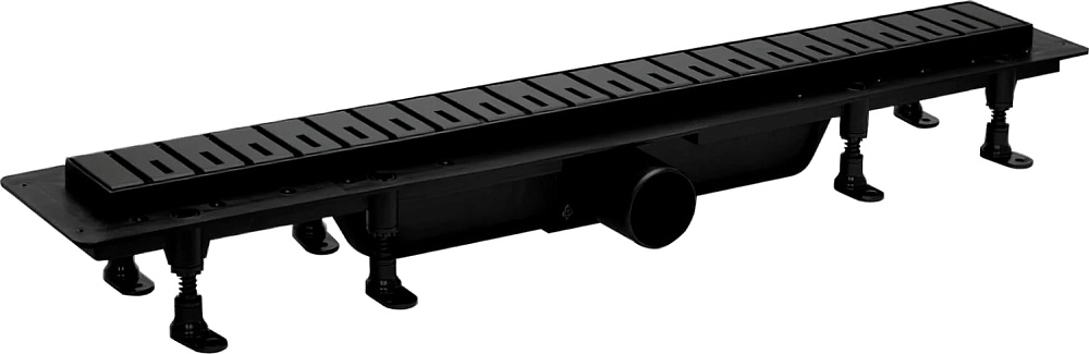 Душевой трап (лоток) Plastbrno DESIGN 6 SZA6650 с решеткой и опорами, черный