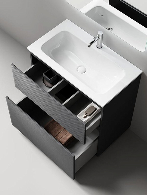 Тумба под раковину Sancos Folk Floor 80 напольная Grey soft (темно-серый), FL80FGS