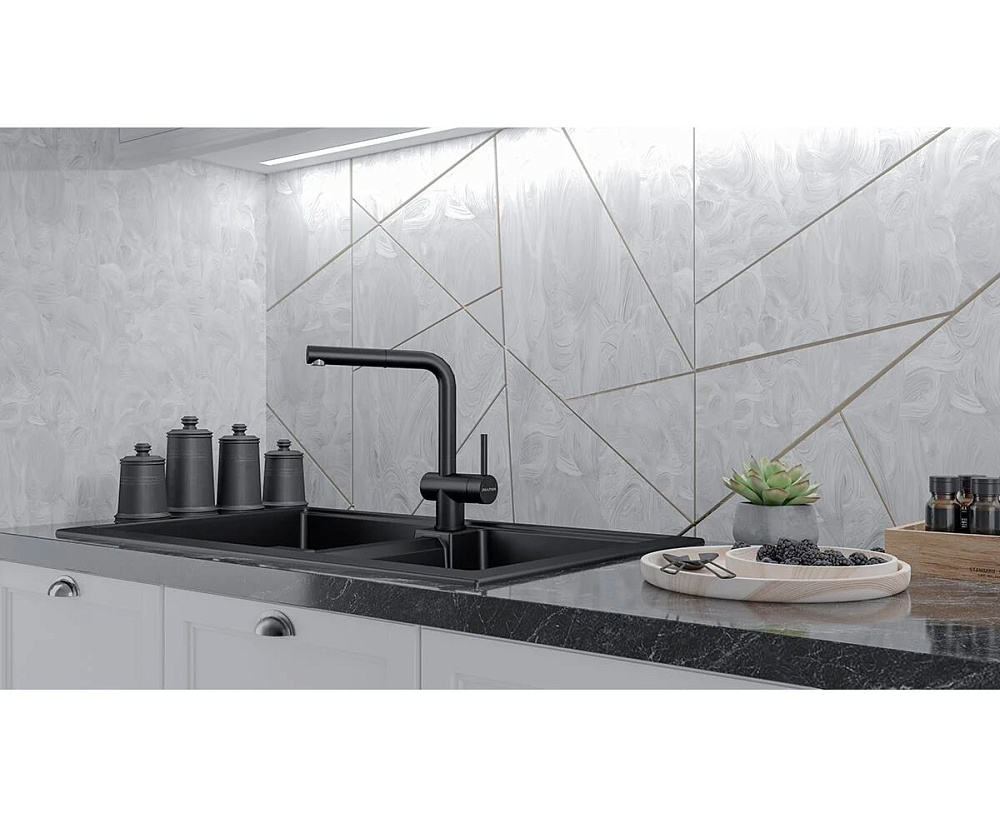 Смеситель для кухни Paulmark Dosse Do214418-BLM, черный