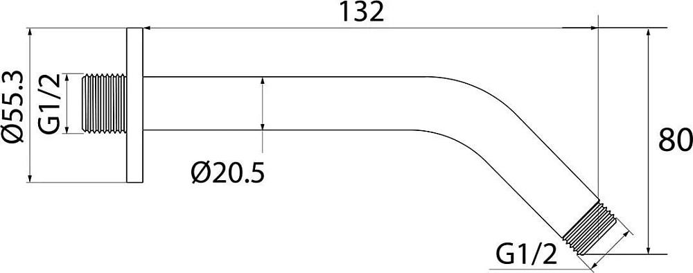 Кронштейн для верхнего душа IDDIS Built-in Shower Accessories 001MINSi61 хром