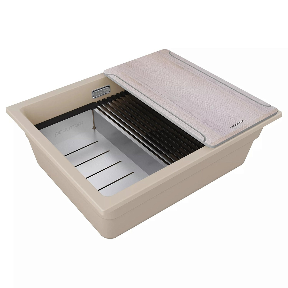 Мойка кухонная Paulmark IT-Granit Lumi-Multi Sink 55 Uni LU-MULTI 55-LA латте