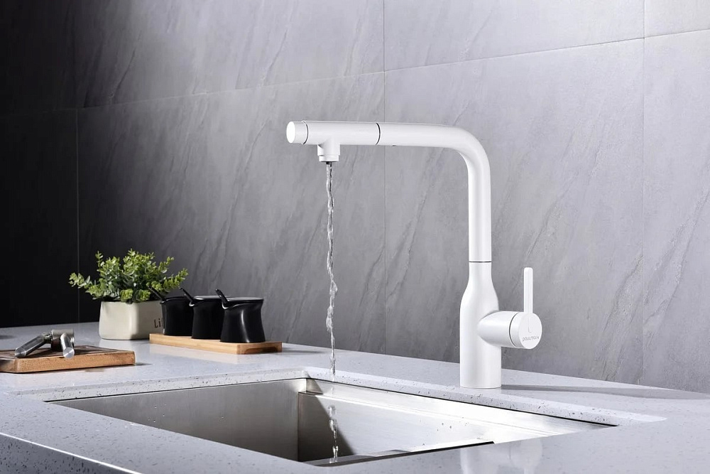 Смеситель для кухни Paulmark Viper Vi213105-WH матовый белый