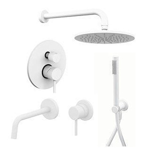 Комплект для ванной Paffoni Light KITLIG018BO006 С ВНУТРЕННЕЙ ЧАСТЬЮ, белый матовый