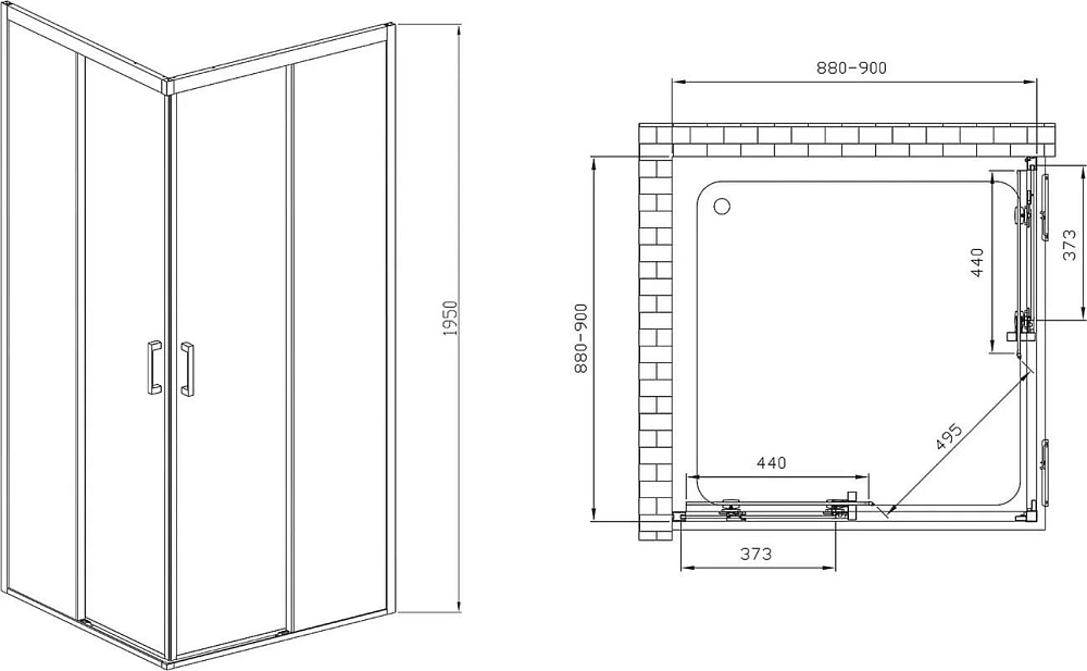 Душевой уголок Vincea Soft VSS-3SO900CL 90x90, профиль хром, стекло прозрачное