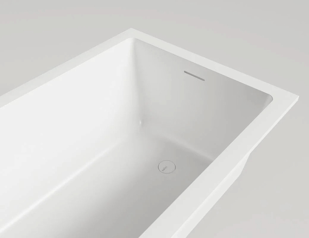 Ванна из искусственного камня Salini Cascata Kit S-Stone 180x80 см, встраиваемая, матовая белая, на 