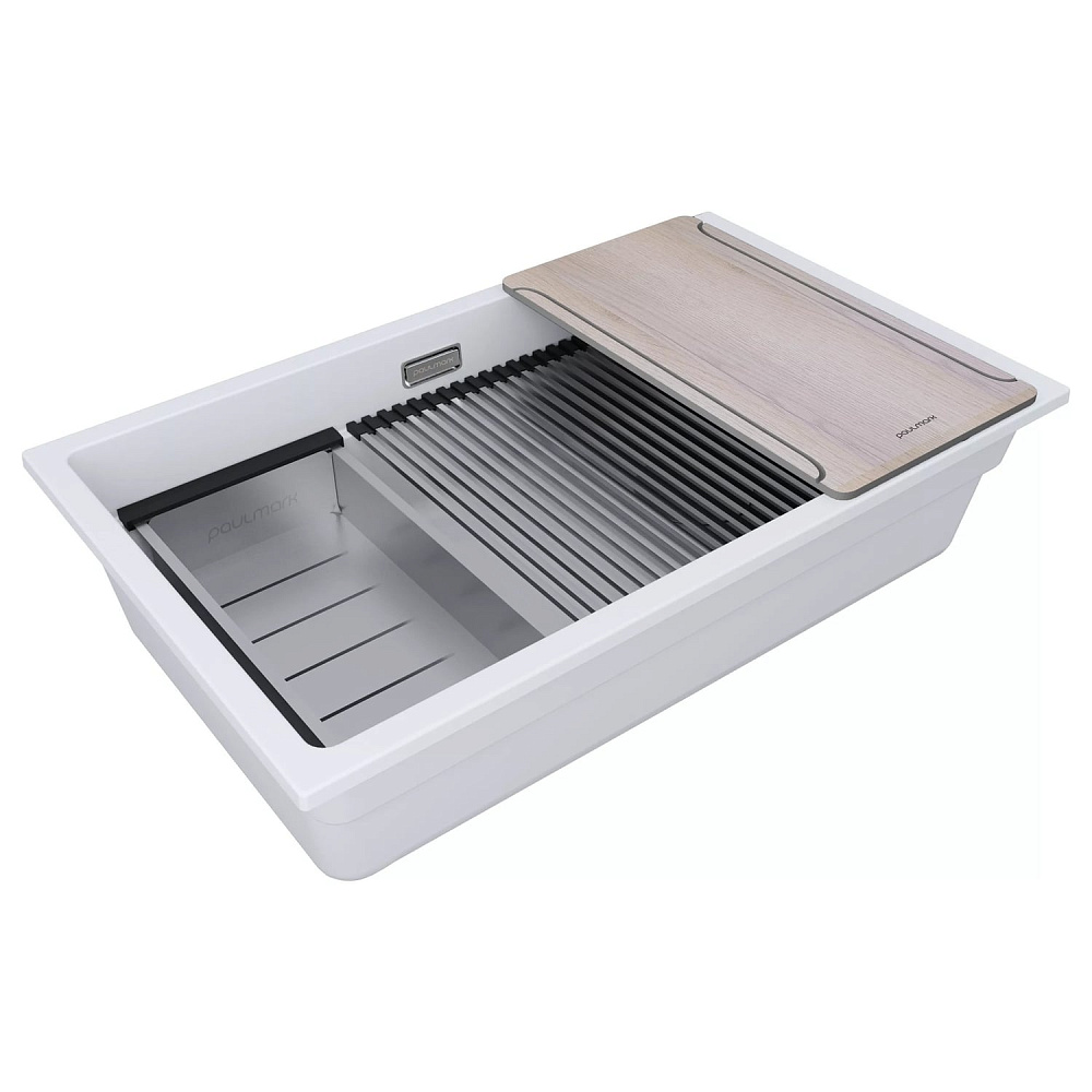 Мойка кухонная Paulmark Lumi-Multi Sink 74 Uni LU-MULTI 74-WH белый матовый 