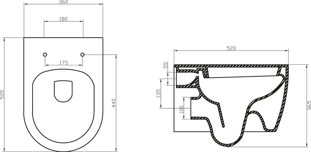 Унитаз подвесной BelBagno Marino BB105CHR BB865SC с микролифтом, безободковый, глянцевый белый