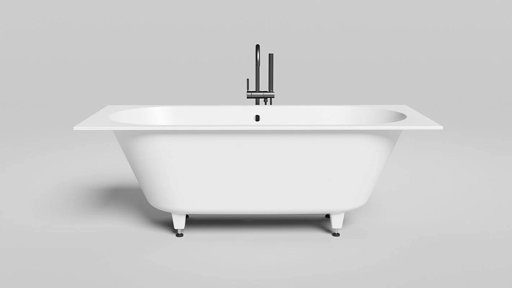 Ванна из искусственного камня Salini Ornella Axis S-Stone 170x75 см, встраиваемая, матовая белая, на