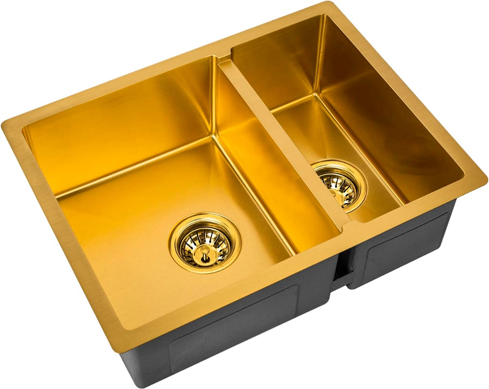 Мойка кухонная Zorg Inox PVD SZR-58-2-44 BRONZE бронза