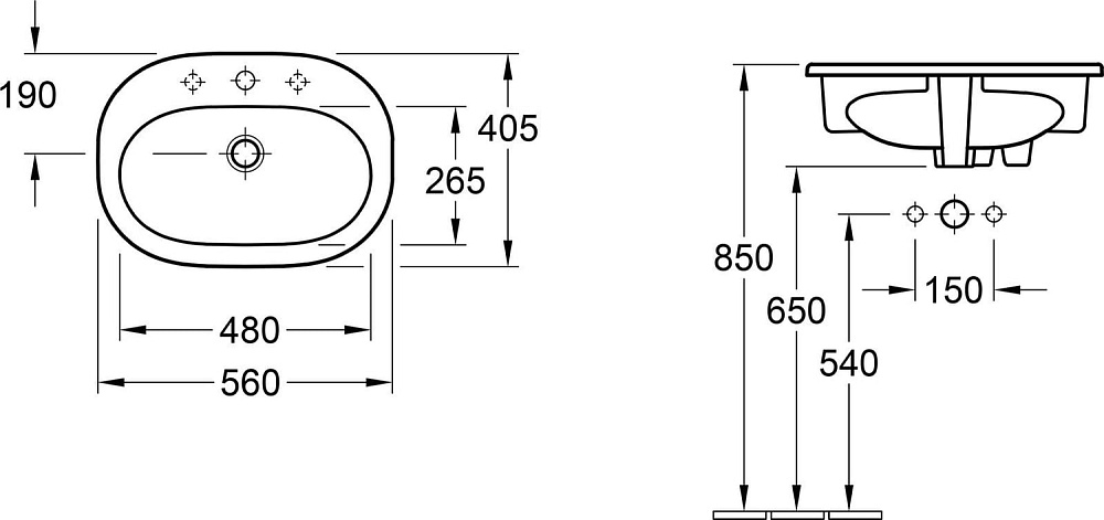 Раковина Villeroy & Boch O.Novo O.novo 416156 01 альпийский белый