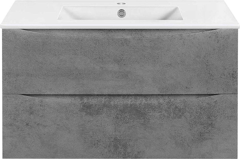 Тумба под раковину без столешницы Vincea Mia Slim 90, подвесная, 2 ящика, бетон