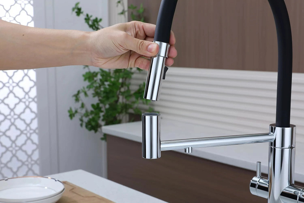 Смеситель для кухни Paulmark Nexus Ne213999-CR с гибким изливом, хром