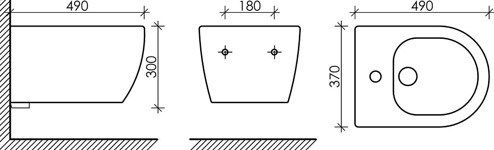 Биде подвесное Ceramicanova Play CN3002MB