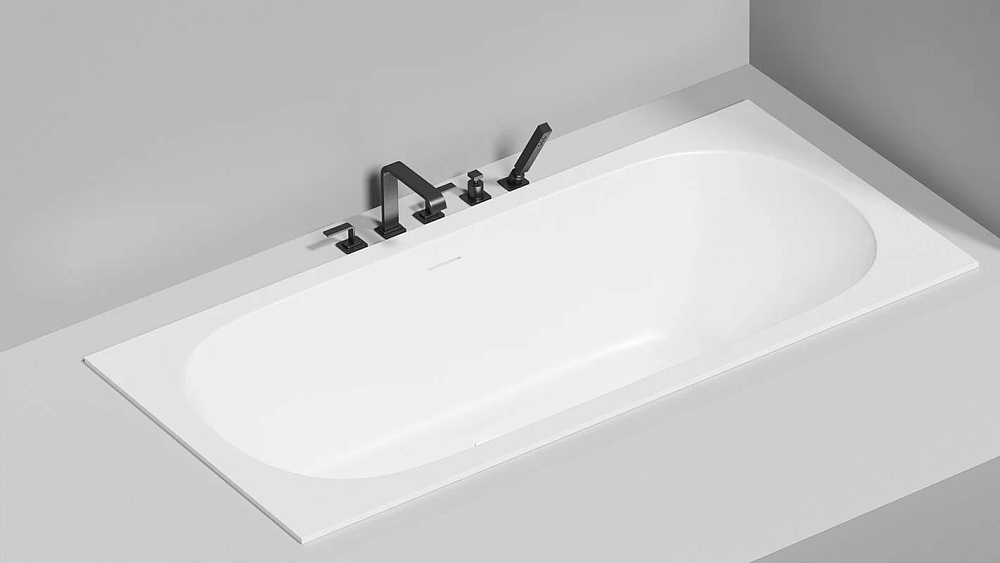 Ванна из искусственного камня Salini Ornella Axis Kit S-Stone 190x90 см, встраиваемая, матовая белая