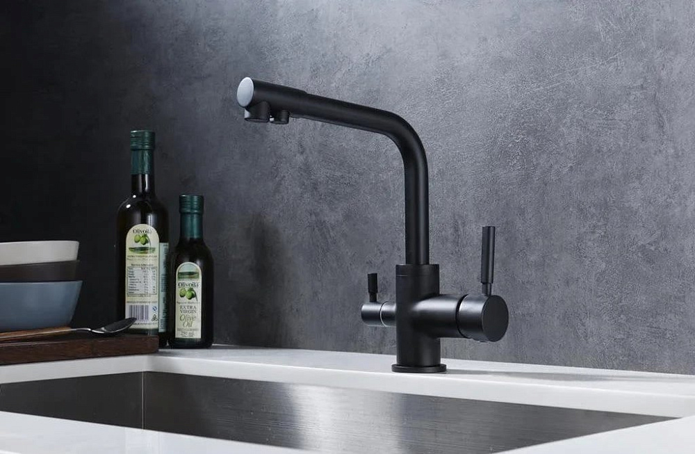 Смеситель для кухни Emar Steel ЕС - 3003N black