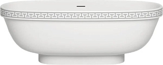 Ванна из искусственного камня Salini Greca Meander S-Stone 180x80 см, отдельностоящая, матовая белая