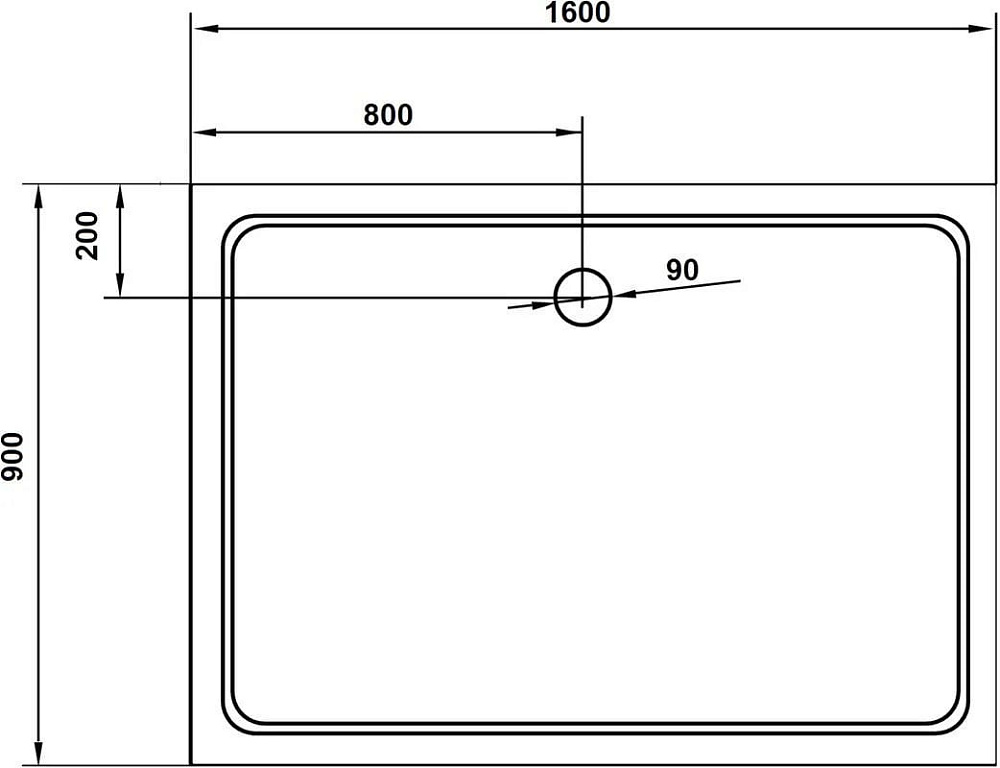 Поддон для душа Cezares Tray SMC TRAY-M-AH-160/90-35-W