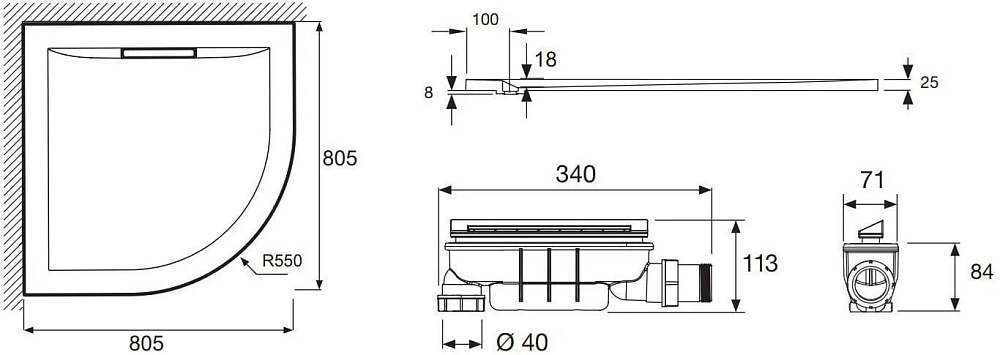 Поддон для душа Jacob Delafon Flight Pure E62322-00 80х80