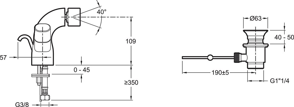 Смеситель для биде Jacob Delafon Talan E10088RU-CP