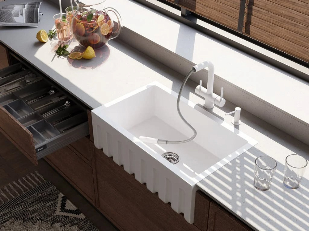 Смеситель для кухни Omoikiri Takamatsu-S PW pure white