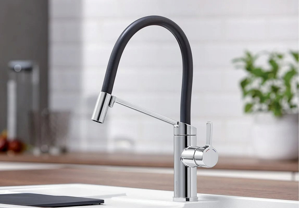 Смеситель для кухни Blanco Viu-S 524813 с гибким изливом, 4 цветных съемных шланга