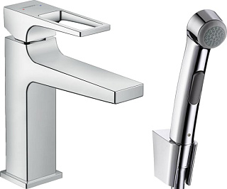 Смеситель для раковины Hansgrohe Metropol 74522000 с гигиеническим душем, хром