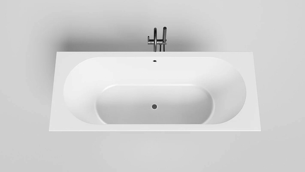 Ванна из искусственного камня Salini Ornella Axis S-Stone 170x75 см, встраиваемая, матовая белая, на
