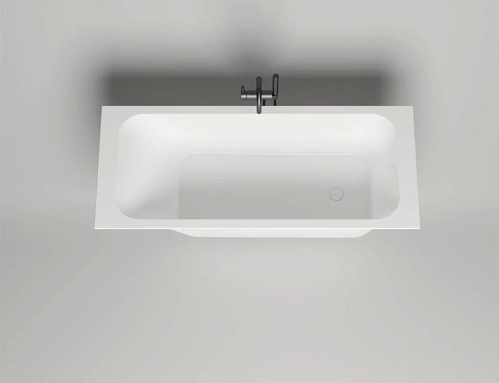 Ванна из искусственного камня Salini Orlanda 180x80 см, встраиваемая, матовая белая, на ножках