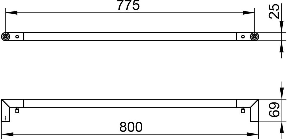 Полотенцедержатель Keuco Reva 12801370800 черный