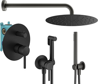 Комплект для ванной Plumberia Selection Ixo KITZXO18NO С ВНУТРЕННЕЙ ЧАСТЬЮ, черный матовый
