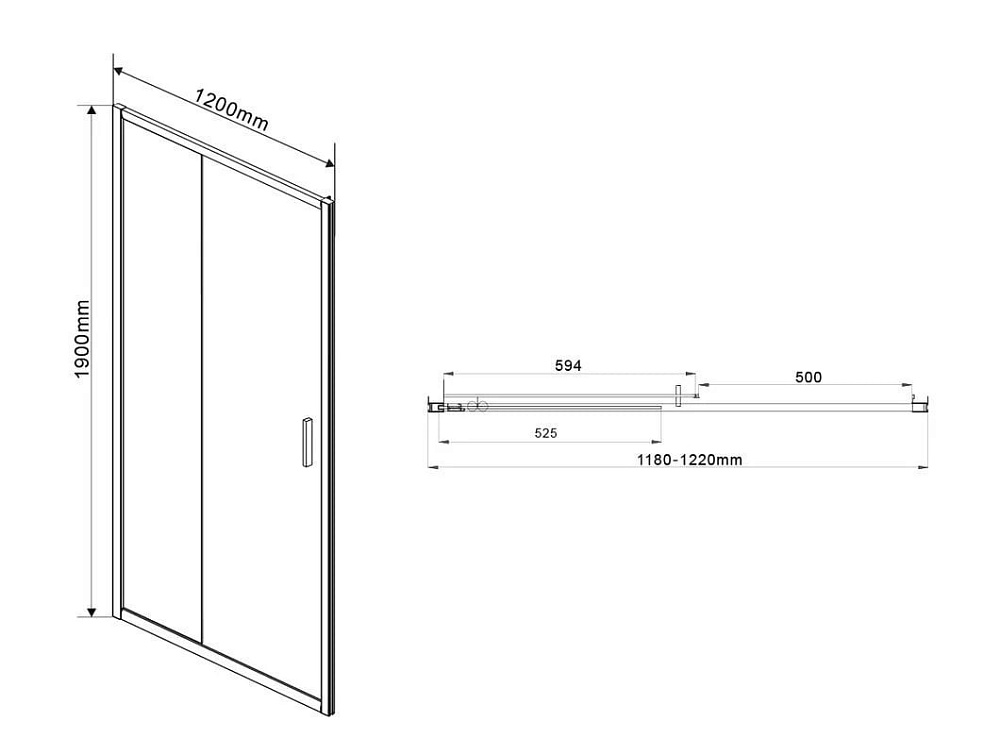 Душевая дверь в нишу Vincea Garda VDS-1G120CLBN 120 см, профиль брашированный никель, стекло прозрач