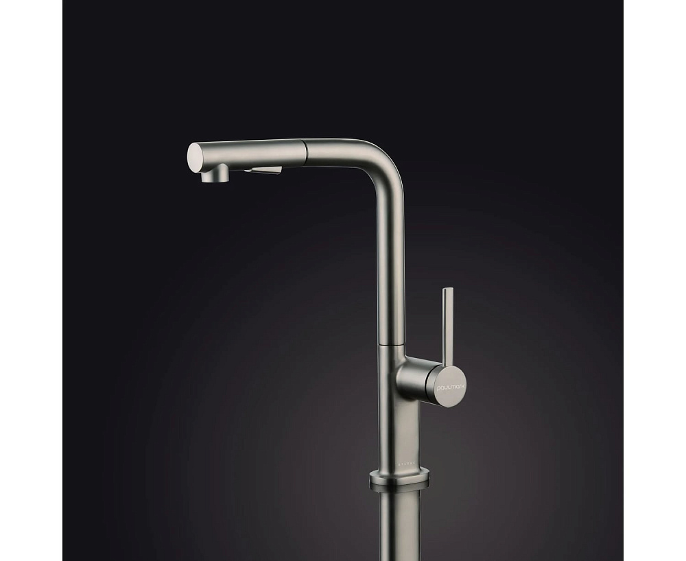 Смеситель для кухни Paulmark Neo Ne214419-BS, брашированная сталь