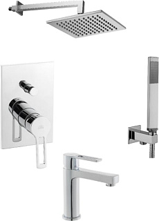Комплект для ванной Paffoni Ringo KITRIN015CR071 С ВНУТРЕННЕЙ ЧАСТЬЮ, верхний душ 20 см, хром