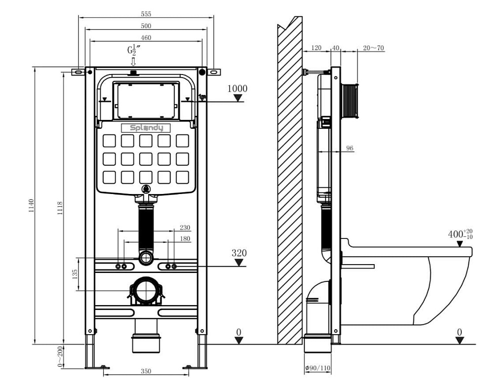 Система инсталляции для унитазов Splendy Stable ST3011TP