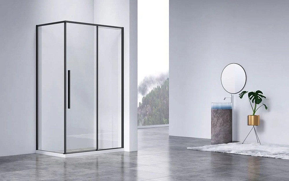 Душевой уголок Vincea Slim-N VSR-4SN9014CLB 140х90 см, профиль черный