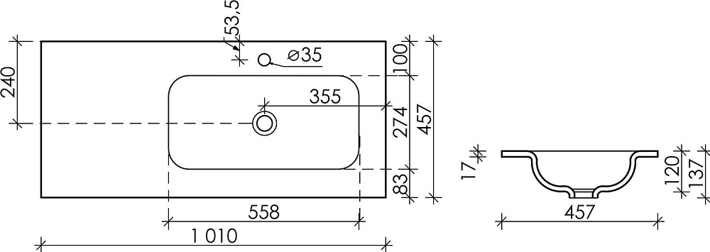 Тумба с раковиной Sancos Marmi 1.0 100 R дуб галифакс натуральный