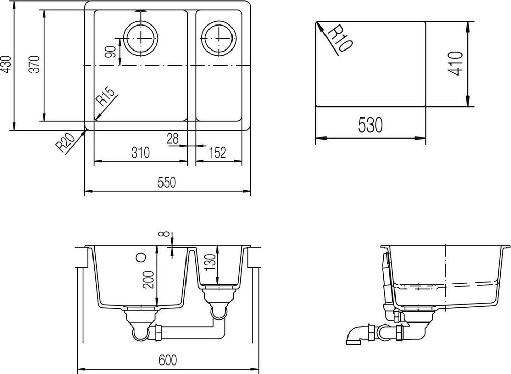 Мойка кухонная Schock Soho 60 Plus (N-150) Cristadur поларис